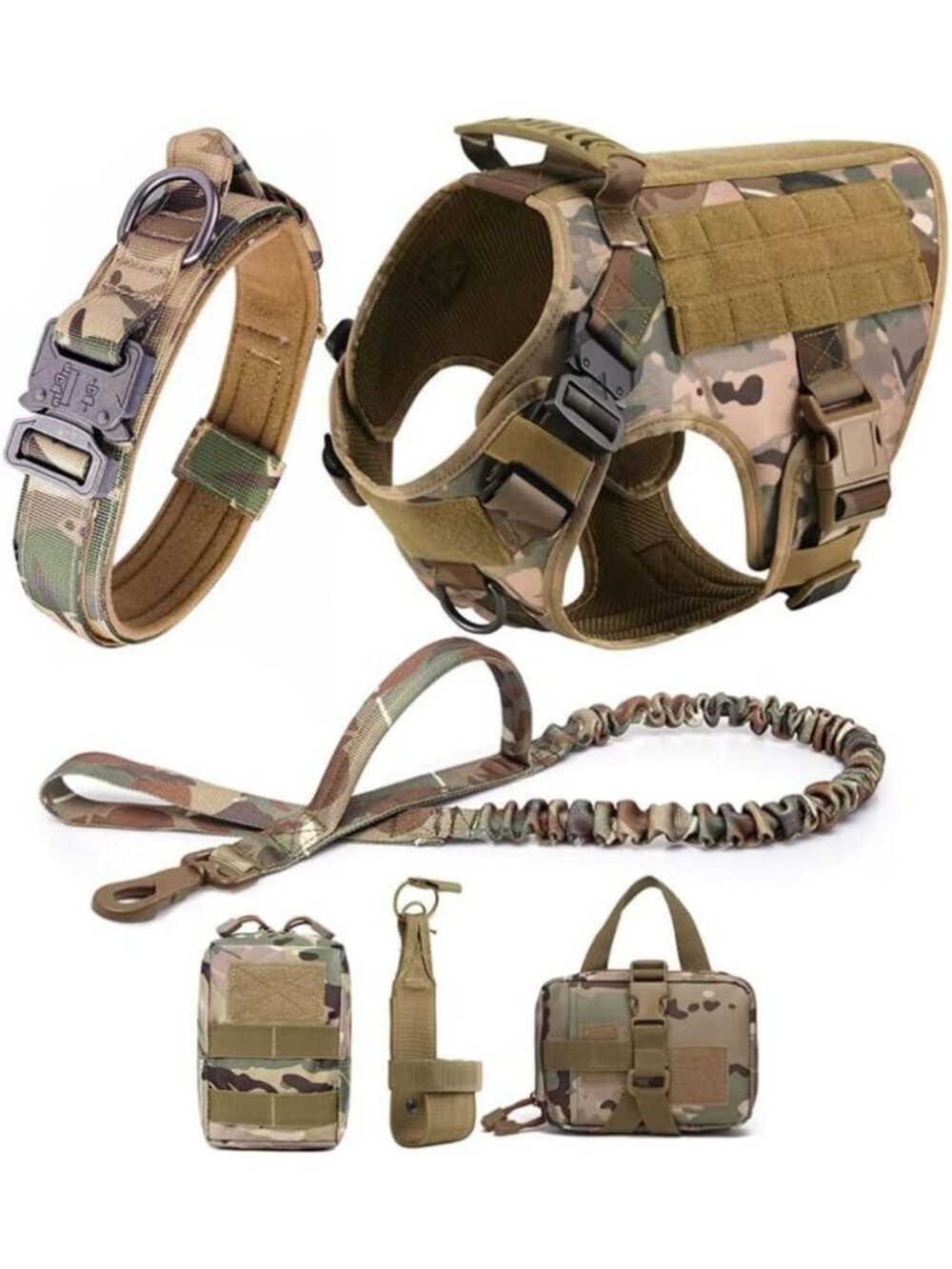 Tactical Dog Harness & Leash Set - Adjustable No Pull Vest for Large Breeds